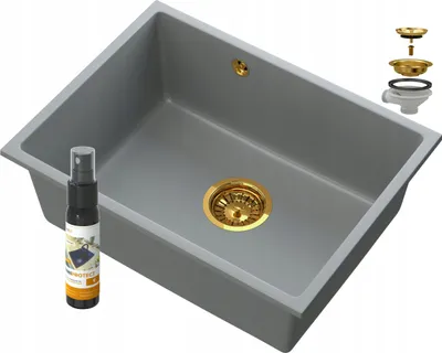 Zdjęcie produktu dla Szary zlewozmywak podblatowy Manado Gold 60