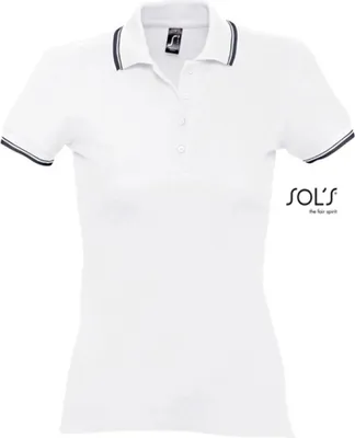 Produktbild von SOLs 11366 | Womens Poloshirt Practice - Farbe: White/Navy - Größe: M