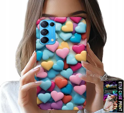 Obrázok produktu pre Puzdro pre Oppo Reno5 4G 5G - farebné srdiečka s možnosťou personalizácie