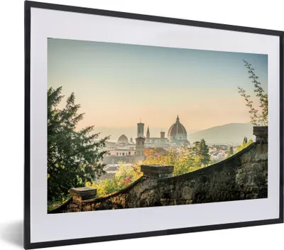 Produktbild von MuchoWow® MuchoWow® Gerahmtes Poster Italien - Stadt - Florenz - Mauer 60x40 cm - Poster mit zchwarzem Bilderrahmen - Schlafzimmer - Plakat in Rahmen - Drucken