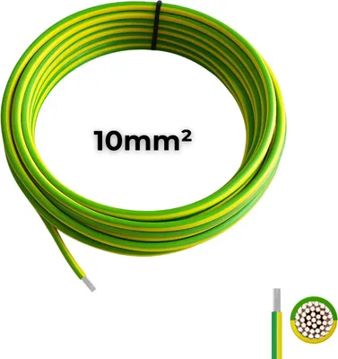 Produktbild von Erdungskabel H07V-K Aderleitung Kupfer feindrähtig & flexibel Grün/Gelb 10mm2 PV Anlage 20m