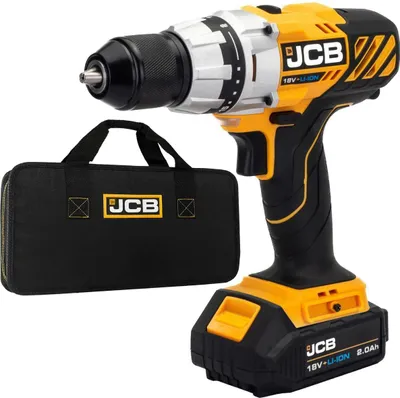 Produktbild von JCB | Akku-Bohrmaschine, 2Ah, Akku, Ladegerät, Taschen-Set, 18V 45Nm