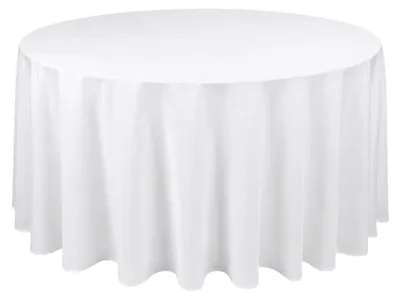 Obrázok produktu pre Okrúhly obrus Ø 290 cm – 100% polyester, na okrúhly stôl Ø 183 cm - Biela
