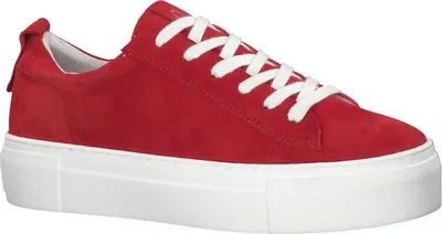 Produktbild von s.Oliver Damen Plateau Sneaker rot Veloursleder EUR 39 6-Loch Schnürung