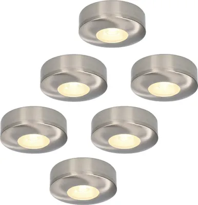 Image de HOFTRONIC - Spots en saillie LED plats 3W 2700K IP44 inox lot de 6
