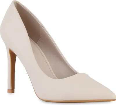 Obrázek produktu pro VAN HILL Dámské krajkové lodičky Classic Stiletto Elegant Heeled Shoes 841388, Barva: béžová, Velikost: 39