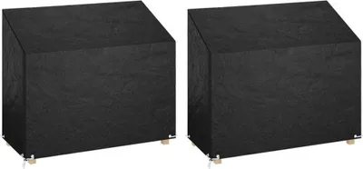 Zdjęcie produktu dla Pokrowce na ławki ogrodowe, 2 szt, 8 oczek, 160x70x70/88 cm, PE
