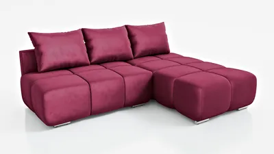 Produktbild von Ecksofa Flash 260 cm Rechts – Rot Samt Sofa mit Schlaffunktion & Bettkasten, modern