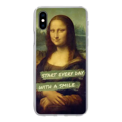 Produktbild von MuchoWow® Handyhülle Schutzhülle Hülle für iPhone Xs Mona Lisa - Zitat - Da Vinci Silikon Softcase Handy Hülle - Handytasche