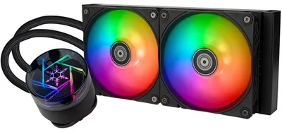 Zdjęcie produktu dla SilverStone Silverstone NovaPeak 240 ARGB Zestaw chłodzenia cieczą 12 cm Czarny 1 szt