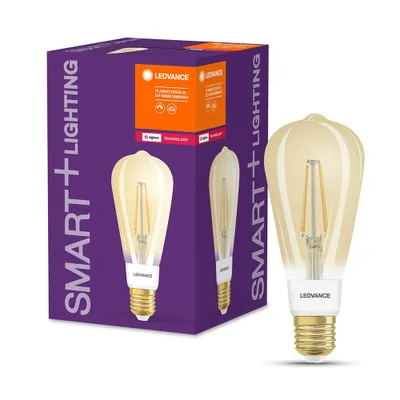 Produktbild von Ledvance Smart+ LED Filament Leuchtmittel Edison ST64 6W = 55W E27 680lm Gold Extra Warmweiß 2400K dimmbar Zigbee