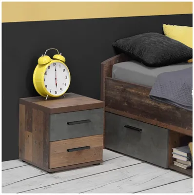 Nachtkommode Nachttisch WINNIE Optik Old Wood Vintage von Forte