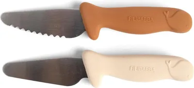 Image de FILIBABBA Kindermesser Pumpkin & Offwhite 2er Pack