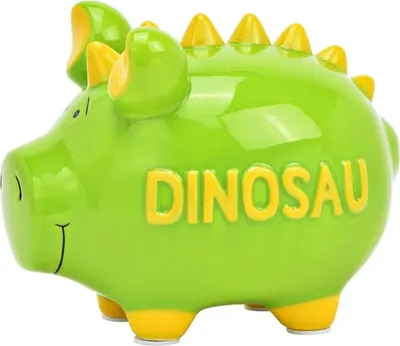Produktbild von Spardose „Dinosau“, Keramik, grün, 17 × 15 × 15 cm, Gummiverschluss