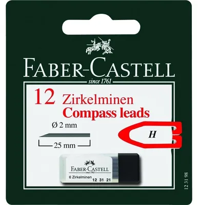Produktbild von Faber Castell Zirkelminen 2 mm Härte H 2x 6er