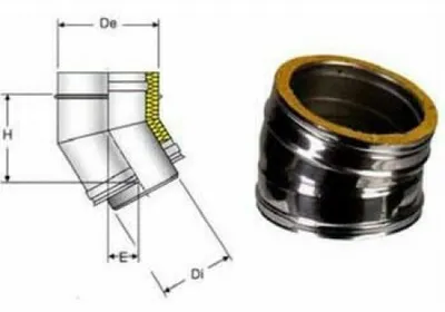 Produktbild von Edelstahl-Doppelwandrohr, AISI 316, gebogen, Durchmesser 150/200 mm