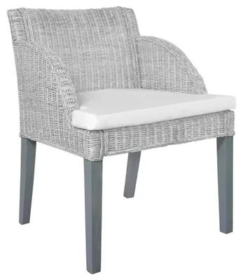 Imagen del producto de Silla de comedor de ratán natural con cojín