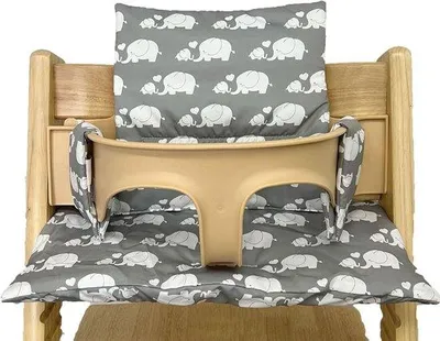 Produktbild von Sitzkissen für Kinderstuhl, rutschfest, Set aus Baumwolle, Ersatzbezug für Stokke Tripp Trapp, bequemes Babysitzkissen mit