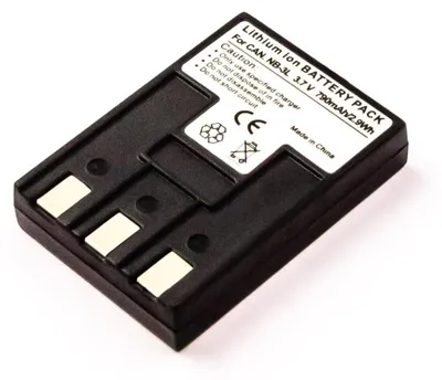 Produktbild von Akku für Canon PowerShot SD-100 Li-Ion 3,7 Volt 750 mAh schwarz.