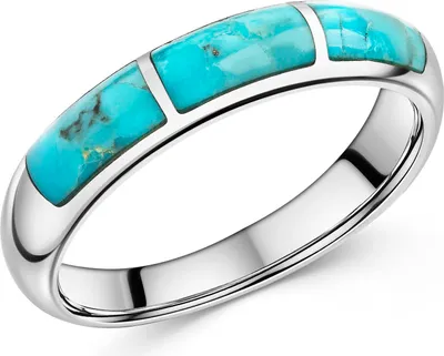 Produktbild von MATERIA by Matthias Wagner Türkis Ring Silber 925 für Damen Ringgröße 51 54 57 59 in Schmucketui SR-175