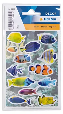 Produktbild von HERMA 15690, Papier, Mehrfarbig, Fisch, Permanent, 39 Stück(e), 3 Blätter