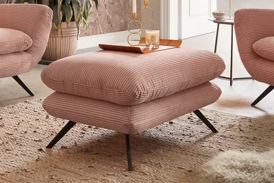 Produktbild von KAWOLA Hocker CHARME Hockerbank groß Cord rosa