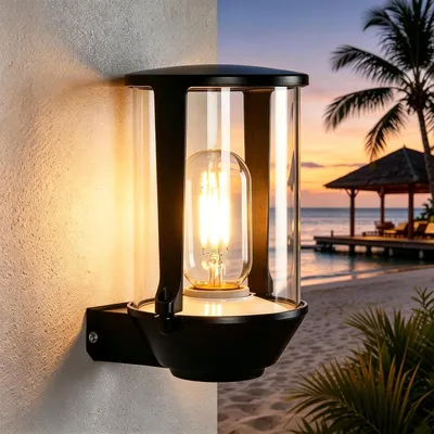 Produktbild von ZMH Aussenlampe Aussen Außenwandleuchte IP65 Wasserdichte Wandleuchte Innen E27 Wandlampe Schwarz Wandbeleuchtung für Hauswand Balkon Wand MAX 40W