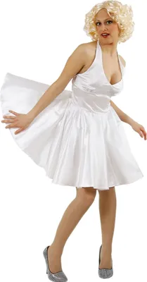 Marilyn Kostüm Filmstar aus Hollywood für Damen Gr. S-XL Kleid weiß Filmstar Film & Fernsehen SALE Fasching Karneval Mottoparty