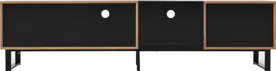 Obrázek produktu pro okwish Moderní TV skříňka 190*38*48 cm s prostorným úložným prostorem, robustní konstrukce černá a přírodní