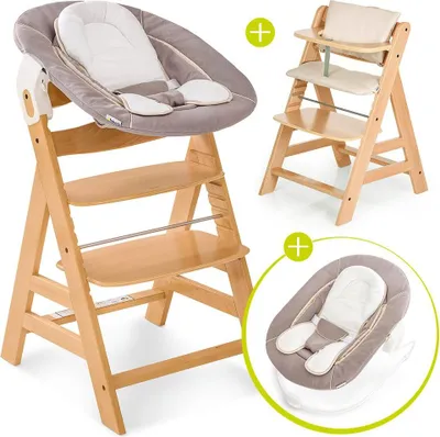 Produktbild von Hauck Alpha Plus Natur Newborn Set - 4-tlg. Hochstuhl