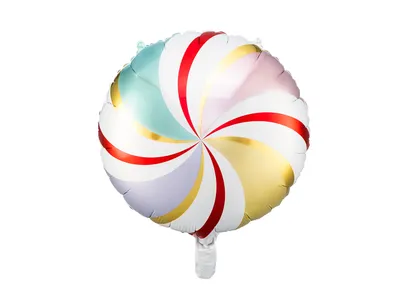 Produktbild von ABC Runder Folienballon "Candy" - Bonbon 35cm | Mehrfarbig