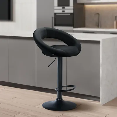 Produktbild von Barhocker HLO-CP288 Samt schwarz  schwarz