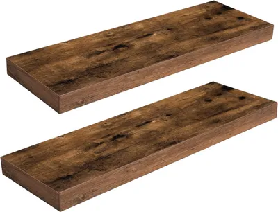 Produktbild von Schweberegal 2er-Set, 60 x 20 x 3,8 cm, Stabiles Wandregal Mit Unsichtbaren Halterungen, Für Bad Schlafzimmer Küche
