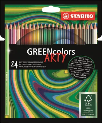 Obrázok produktu pre Ekologická farebná ceruzka - STABILO GREENcolors - ARTY - balenie 24 kusov - s 24 rôznymi farbami