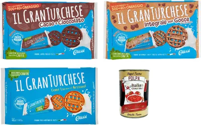 Produktbild von Colussi Granturchese Testpaket Classico, integrali, cacao, Kekse cookie Kleingebäck 3x 340g + Italian Gourmet polpa 400g