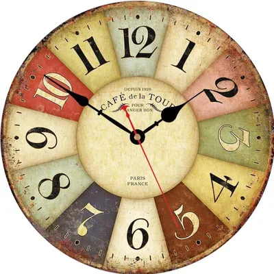 Imagen del producto de Reloj de pared rústico con mecanismo silencioso y números romanos - 20 cm