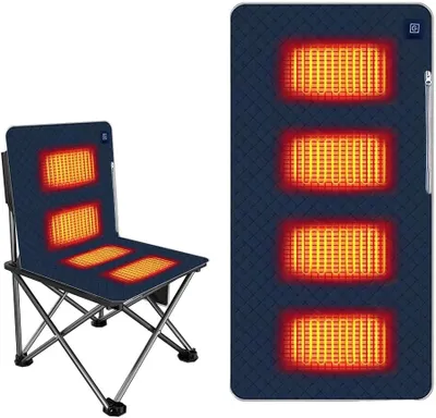 Productafbeelding van Verwarmbare stoel, 45 x 90 cm, thermische kussen, bureaustoel met 4 verwarmingszones, 3 standen, elektrische verwarmingsmat voor uitstapjes, kamperen