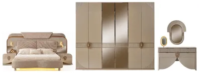 Produktbild von Brugge Schlafzimmer Set mit Bettkasten und Spiegelschrank