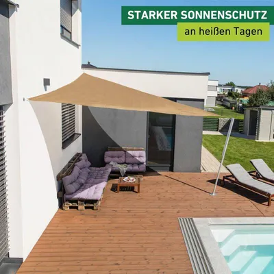 Produktbild von Windhager Sonnensegel dreieckig CAPRI mit 90% UV-Schutz, wind- und wasserdurchlässig