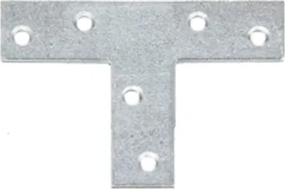 Obrázek produktu pro Plochý konektor, tvar T, pozinkovaný, 70x50x16mm, tloušťka 2mm, 6 otvorů
