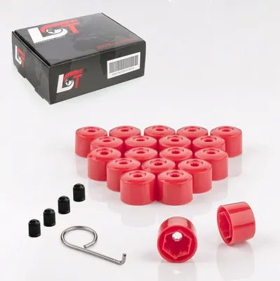 Produktbild von 20x Radschrauben Abdeckkappen Radschraubenkappen 17 mm rot für BMW MINI