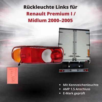 Produktbild von Rückleuchte Heckleuchte Rücklicht Links für Renault Premium I / Midlum 2000–2005 | mit Kennzeichenleuchte | OEM: 5001846847