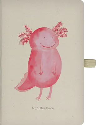 Produktbild von Mr. & Mrs. Panda Adressbuch Axolotl Glücklich - Transparent - Geschenk, Schreibheft, Tagebuch, Schwanzlurch, gut Gelaunt, Notizbuch A5, Lebensfroh, Journal, Reisetagebuch