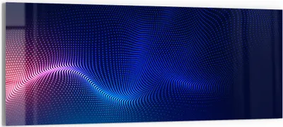 Produktbild von DEQORI Glasbild Echtglas 150x60 cm 'Digitale Lichtwellen' Wandbild Bild modern Deko