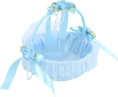 Produktbild von Tragbarer Hochzeits-Spitzen-Blumenkorb, Süßigkeiten-Behälter, Party-Zeremonie-Zubehör, Dekoration, Blau