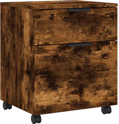 Obrázok produktu pre vidaXL Mobilná archivačná skriňa s kolieskami Smoked Oak 45x38x54 cm