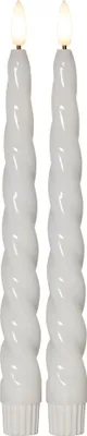 Produktbild von LED-Kerzen Flamme Shine 2er Set Wachs Weiß H 245cm Ø 21cm
