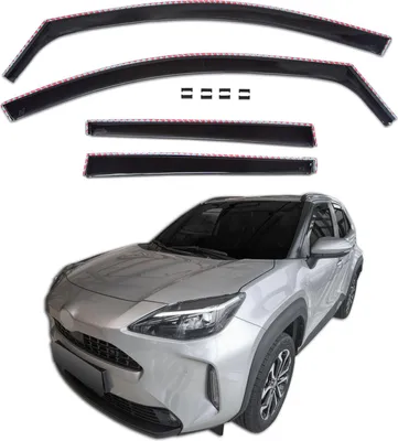 Produktbild von J&J AUTOMOTIVE | GP Windabweiser Für Toyota Yaris Cross Ab 2021, 4tlg, GP Regenabweiser, Schwarz, Getönt, Aerodynamisch, Einfache Montage, Befeistigung mit Clips