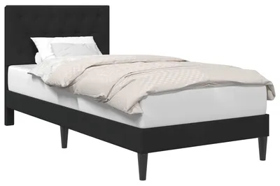 Produktbild von vidaXL Bettrahmen mit Kopfteil Schwarz 90 x 190 cm Samt