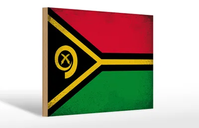 Produktbild von Holzschild Flagge Vanuatu 30x20cm Flag of Vanuatu Vintage